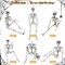 36'' Full Body Posable Skeleton Halloween Decor with Movable Joints, Plastic Skeleton Decor for Haunted House Graveyard Props Yard Outdoor Indoor